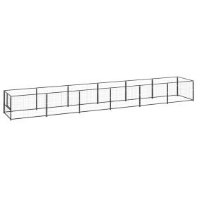 Dog Kennel Black 64.6 ft¬≤ Steel