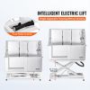 VEVOR 50" Pet Dog Bathing Station Electric Height Adjustment, Professional Stainless Steel Dog Grooming Tub w/ Soap Box, Faucet,Rich Accessory,Bathtub