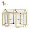 PawHut Chicken Run, Wooden Large Chicken Coop, Combinable Design with Perches & Doors for Outdoor, Backyard, Farm, 4.6' x 2.8', Nature Wood
