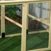PawHut Chicken Run, Wooden Large Chicken Coop, Combinable Design with Perches & Doors for Outdoor, Backyard, Farm, 4.6' x 2.8', Nature Wood